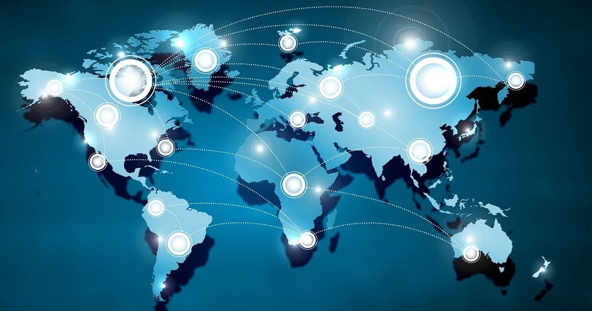 White Glove IT Global Expansion - Image of World with connection points