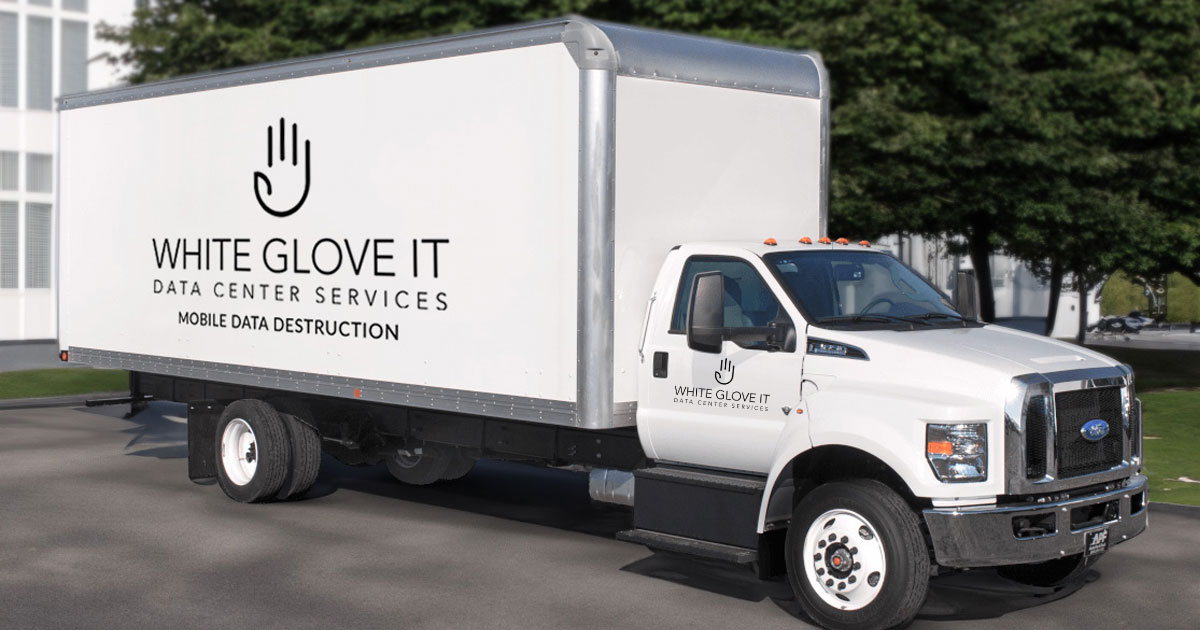 white glove it data center services mobile data destruction truck